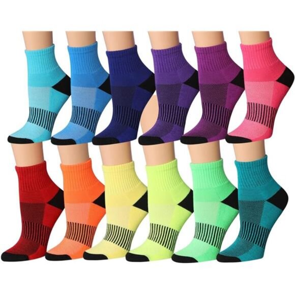 Women's 12-Pairs Running & Athletic Sports Performance Ankle/Quarter Socks - Picture 2 of 7